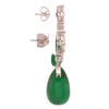LARGE 27.80CT DIAMOND & AAA EMERALD 18KT WHITE GOLD PEAR SHAPE & ROUND EARRINGS