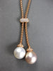 LARGE .27CT DIAMOND & AAA WHITE & PINK SOUTH SEA PEARL 18KT ROSE GOLD NECKLACE