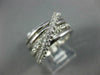 ESTATE WIDE .60CT DIAMOND 14KT WHITE GOLD MULTI ROW CRISS CROSS LOVE RING #1088
