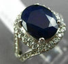ESTATE 3.33CT DIAMOND & AAA SAPPHIRE 14KT GOLD 3D OVAL FILIGREE ENGAGEMENT RING