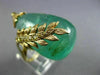 ANTIQUE EXTRA LARGE 50.45CT FANCY CANARY DIAMOND & AAA EMERALD 14KT GOLD 3D RING