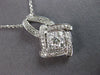 ESTATE .51CT DIAMOND 14KT WHITE GOLD 3D ROUND CLUSTER SQUARE FLOATING PENDANT