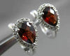 ESTATE 2.10CT DIAMOND & AAA GARNET 14KT WHITE GOLD HALO HEART LEVERBACK EARRINGS