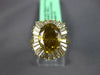LARGE 4.65CT FANCY BROWNISH & WHITE DIAMOND 18K YELLOW GOLD OVAL ENGAGEMENT RING