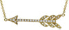 ESTATE .14CT DIAMOND 14KT YELLOW GOLD 3D ARROW TO YOUR HEART LOVE NECKLACE