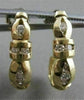 ESTATE .72CTW CHANNEL DIAMOND HUGGIES 14K YELLOW GOLD FANCY EARRINGS 20MM #6166