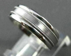 ESTATE WIDE 14KT WHITE GOLD 3D PLAIN CLASSIC WEDDING ANNIVERSARY BAND RING #2892