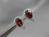 ESTATE 2.10CT DIAMOND & AAA GARNET 14KT WHITE GOLD HALO HEART LEVERBACK EARRINGS
