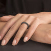 5.27CT BLACK DIAMOND 14KT BLACK GOLD 3D SHARED PRONG WEDDING ANNIVERSARY RING