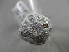 ANTIQUE LARGE 1.07CT DIAMOND 18KT WHITE GOLD SQUARE FILIGREE FLORAL CLUSTER RING