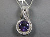 1.80CT DIAMOND & AAA AMETHYST 14KT WHITE GOLD 3D ROUND FILIGREE FLOATING PENDANT