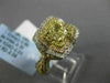LARGE 2.05CT WHITE PINK & FANCY YELLOW DIAMOND 18K 2TONE GOLD 3D ENGAGEMENT RING