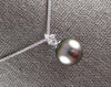 .06CT DIAMOND & AAA TAHITIAN PEARL 14KT WHITE GOLD FLORAL STAR FLOATING PENDANT