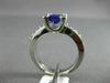 ESTATE LARGE 1.34CT DIAMOND & TANZANITE 14K WHITE GOLD 3D ENGAGEMENT ETOILE RING