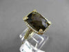 ESTATE MASSIVE 6.92CT DIAMOND & SMOKY TOPAZ 14KT YELLOW GOLD HALO FILIGREE RING