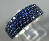 ESTATE WIDE 1.64CT AAA SAPPHIRE 18KT WHITE GOLD 3D MULTI ROW ANNIVERSARY RING