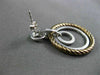 ESTATE LARGE 1.0CT DIAMOND 14K WHITE & BROWN GOLD CIRCLE OF LIFE ETOILE EARRINGS
