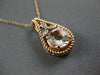 1.27CT DIAMOND & AAA MORGANITE 14KT ROSE GOLD FLOWER FILIGREE TEAR DROP PENDANT