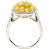 ESTATE WIDE 1.47CT WHITE & FANCY YELLOW DIAMOND 18KT TWO TONE GOLD 3D FUN RING