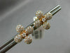 ESTATE .77CT DIAMOND 18KT ROSE GOLD 3D HANDCRAFTED FLOWER CLASSIC STUD EARRINGS