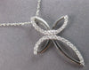 ESTATE 1.02CT DIAMOND 14KT WHITE GOLD MULTI LEAF INFINITY CROSS FLOATING PENDANT