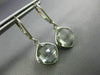 5.0CT AAA GREEN AMETHYST 14KT WHITE GOLD 3D CUSHION LEVER BACK HANGING EARRINGS