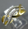 ESTATE .17CT DIAMOND 18KT WHITE & YELLOW GOLD 3D MULTI ROW WAVE FUN RING