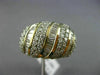 LARGE 2.0CT ROUND & BAGUETTE DIAMOND 14KT YELLOW GOLD 3D WAVE ANNIVERSARY RING