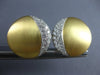 LARGE 1.5CT DIAMOND 18KT 2 TONE GOLD MATTE & SHINY CIRCULAR MOON EARRINGS #27693