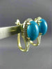ESTATE 7.79CT DIAMOND & TURQUOISE 14K YELLOW GOLD HALO FILIGREE HANGING EARRINGS