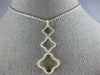 ESTATE LARGE .71CT DIAMOND 18K TRI COLOR GOLD 4 LEAF CLOVER JOURNEY LOVE PENDANT
