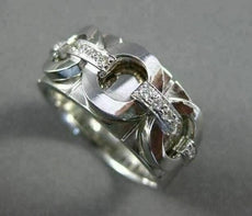 ESTATE WIDE .15CT DIAMOND 14KT WHITE GOLD 3 DIMENSIONAL CIRCULAR FUN RING #15866