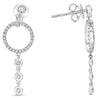 .30CT DIAMOND 14K WHITE GOLD CIRCLE OF LIFE PAST PRESENT FUTURE HANGING EARRINGS