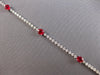 ESTATE 2.92CT DIAMOND & AAA RUBY 14KT WHITE GOLD 3D OVAL & ROUND TENNIS BRACELET