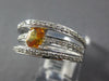 1.62CT DIAMOND & AAA YELLOW SAPPHIRE 14K WHITE GOLD EMERALD CUT MULTI ROW RING