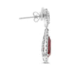 LARGE 4.38CT DIAMOND & RUBY 18KT WHITE GOLD PEAR SHAPE & ROUND HANGING EARRINGS