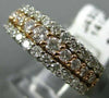 ESTATE WIDE .81CT DIAMOND 14K WHITE & ROSE GOLD 3 ROW CLASSIC ANNIVERSARY RING