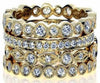LARGE 1.08CT DIAMOND 18K YELLOW GOLD MULTI BAND FILIGREE ETERNITY STACKABLE RING