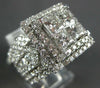 EXTRA LARGE 4.42CT DIAMOND 18KT WHITE GOLD 3D ROUND & PRINCESS ENGAGEMENT RING