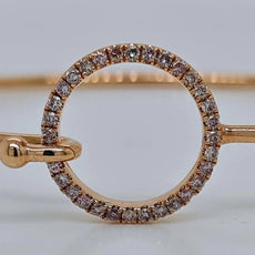 .33CT PINK DIAMOND 18KT ROSE GOLD ROUND CIRCLE OF LIFE FLEXIBLE BANGLE BRACELET