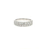 ESTATE 1.19CT DIAMOND 18KT WHITE GOLD ROUND 2 ROW SEMI ETERNITY ANNIVERSARY RING