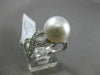 ESTATE LARGE .21CT DIAMOND 18KT WHITE GOLD 3D AAA SOUTH SEA PEARL SOLITAIRE RING