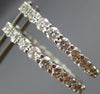 ESTATE 3.16CT DIAMOND 14KT WHITE GOLD DOUBLE SIDED HOOP HUGGIE EARRINGS #19210