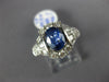 ESTATE LARGE 2.29CT DIAMOND & AAA SAPPHIRE 18KT WHITE GOLD OVAL ENGAGEMENT RING