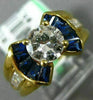 ESTATE 1.85CT DIAMOND & AAA SAPPHIRE 18KT YELLOW GOLD 3D CHANNEL ENGAGEMENT RING