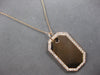 ESTATE LARGE .69CT DIAMOND 14KT ROSE GOLD 3D OCTAGON DOG TAG FLOATING PENDANT