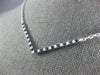 ESTATE LARGE .37CT DIAMOND & AAA SAPPHIRE 18KT WHITE GOLD 3D V SHAPE NECKLACE