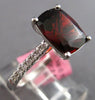 LARGE 3.65CT DIAMOND & AAA RHODOLITE 18KT WHITE GOLD 3D CUSHION ENGAGEMENT RING