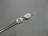 ESTATE .70CT DIAMOND 14K WHITE GOLD SOLITAIRE BEZEL EARRINGS 6mm BEAUTIFUL #9979