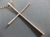 ESTATE LARGE .29CT DIAMOND 18KT ROSE GOLD 3D CLASSIC CROSS PENDANT